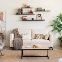 Estante de pared flotante negro de 60 cm