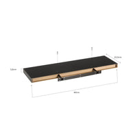 Estante de pared flotante negro de 80 cm