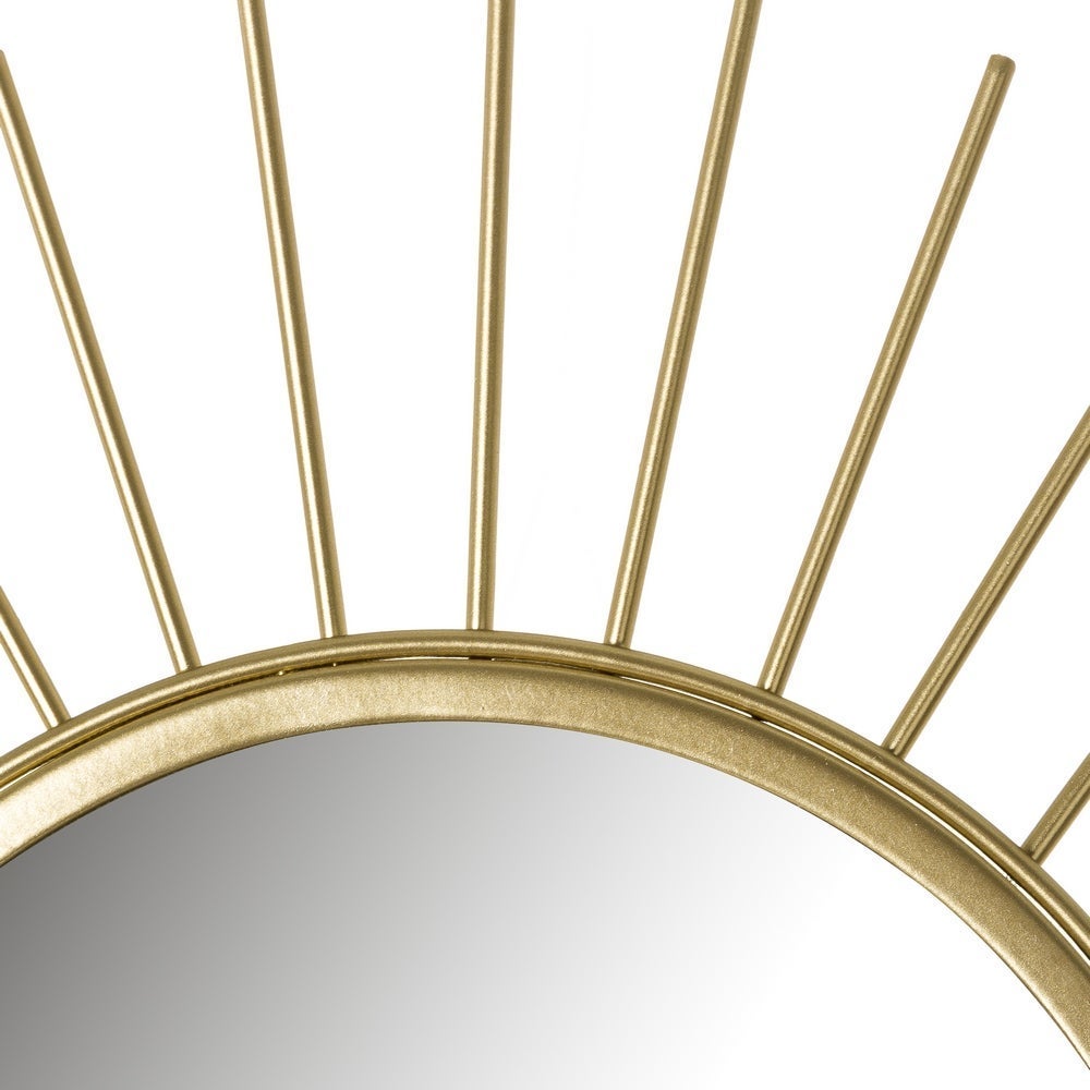 Espejo sol dorado de metal de 45x45 cm