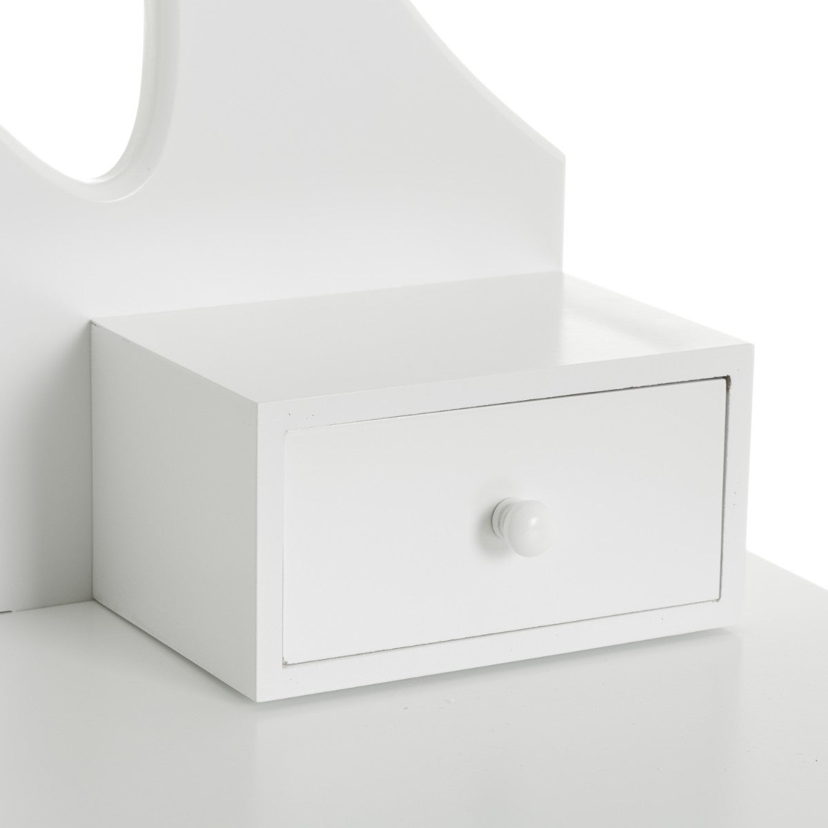 Tocador de madera de paulonia blanco