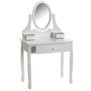 Tocador de madera de paulonia blanco