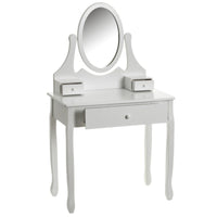 Tocador de madera de paulonia blanco