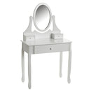 Tocador de madera de paulonia blanco