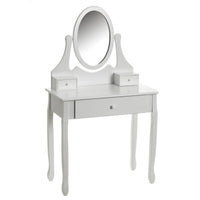 Tocador de madera de paulonia blanco