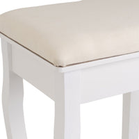 Banqueta de madera blanca