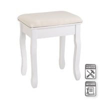 Banqueta de madera blanca