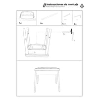 Banqueta de madera blanca