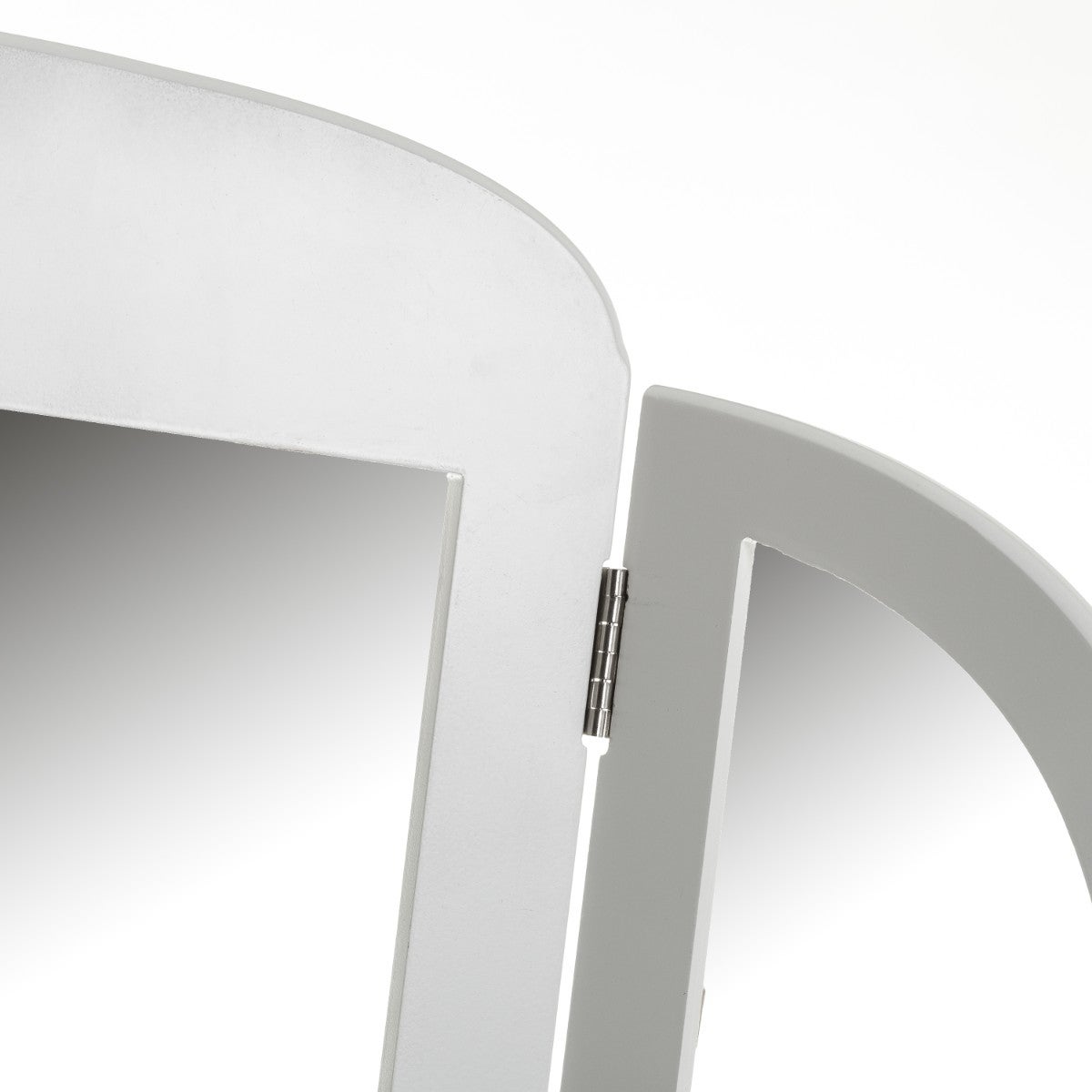 Tocador de madera de paulonia blanco con espejo y cajón