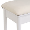 Banqueta para tocador blanca