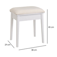 Banqueta para tocador blanca