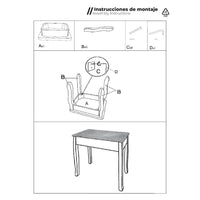 Banqueta para tocador blanca