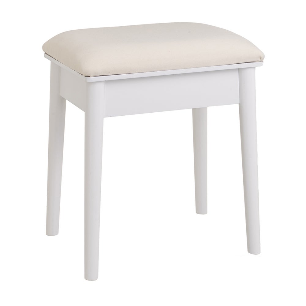 Banqueta para tocador blanca