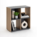 Estantería cubo gris y natural de 60x62 cm