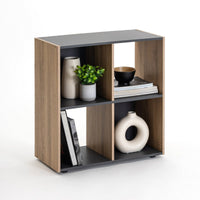 Estantería cubo gris y natural de 60x62 cm