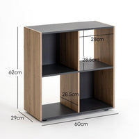 Estantería cubo gris y natural de 60x62 cm