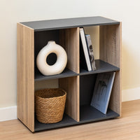 Estantería cubo gris y natural de 60x62 cm