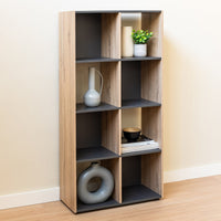 Estantería Cubo laminado gris y natural