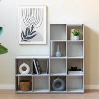 Estantería Cubo blanca y natural de 120x60 cm