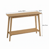 Consola Mesa nórdica Natural de Madera MDF, de 100x30x72 cm -