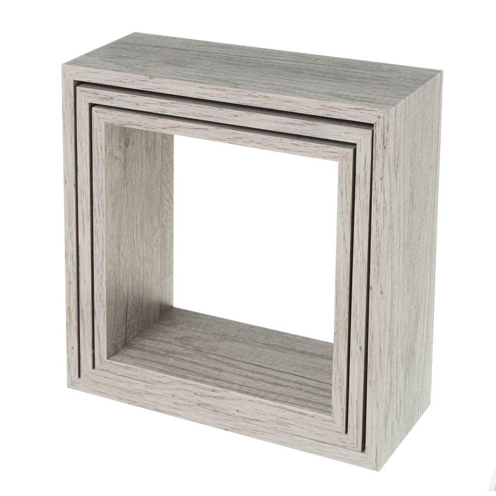 Set de 3 estantes de pared cubo gris