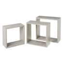 Set de 3 estantes de pared cubo gris