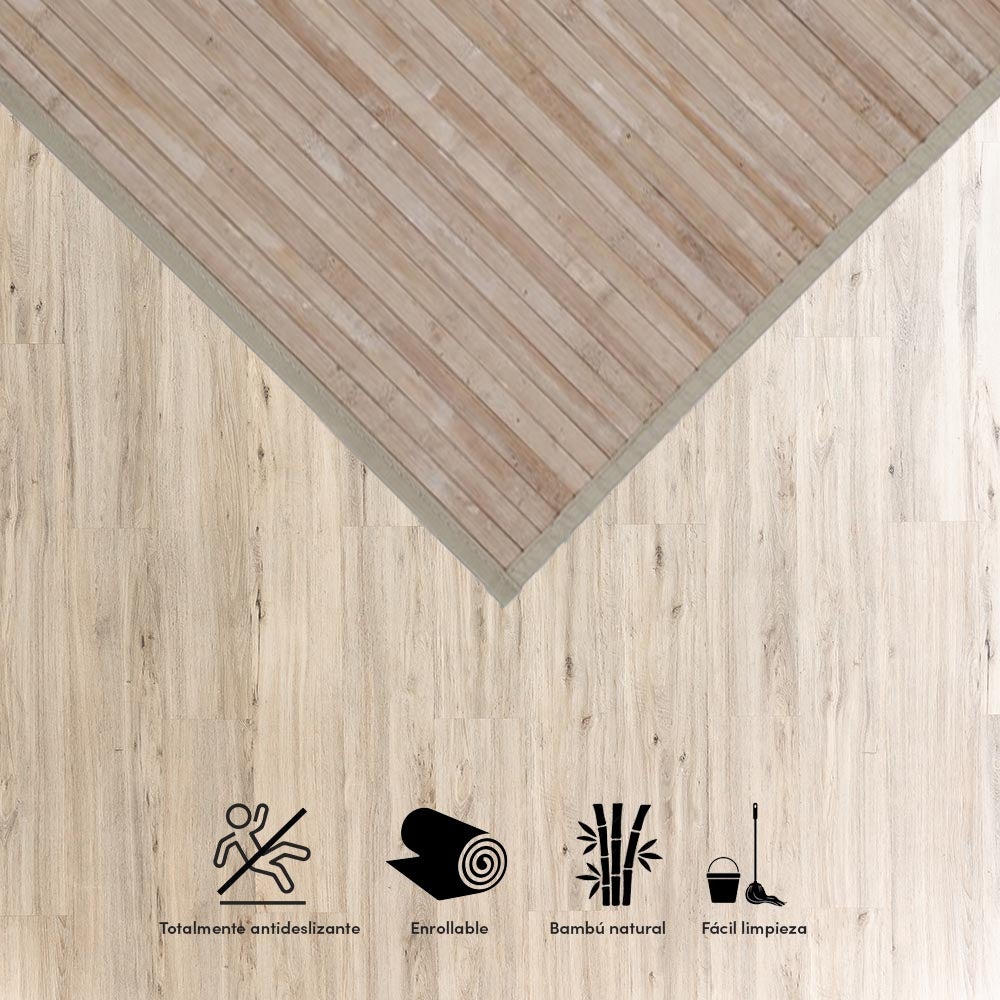 Alfombra de bambú natural de 60x200 cm