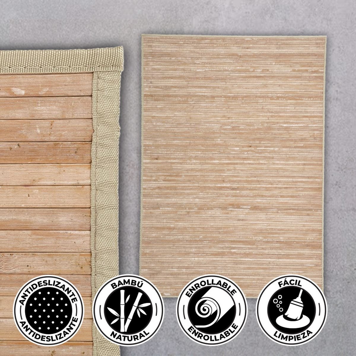 Alfombra de bambú natural de 200x300 cm
