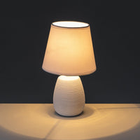 Lámpara de mesa de cerámica blanca