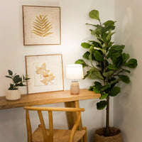 Lámpara de mesa de cerámica marrón