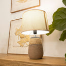 Lámpara de mesa de cerámica marrón