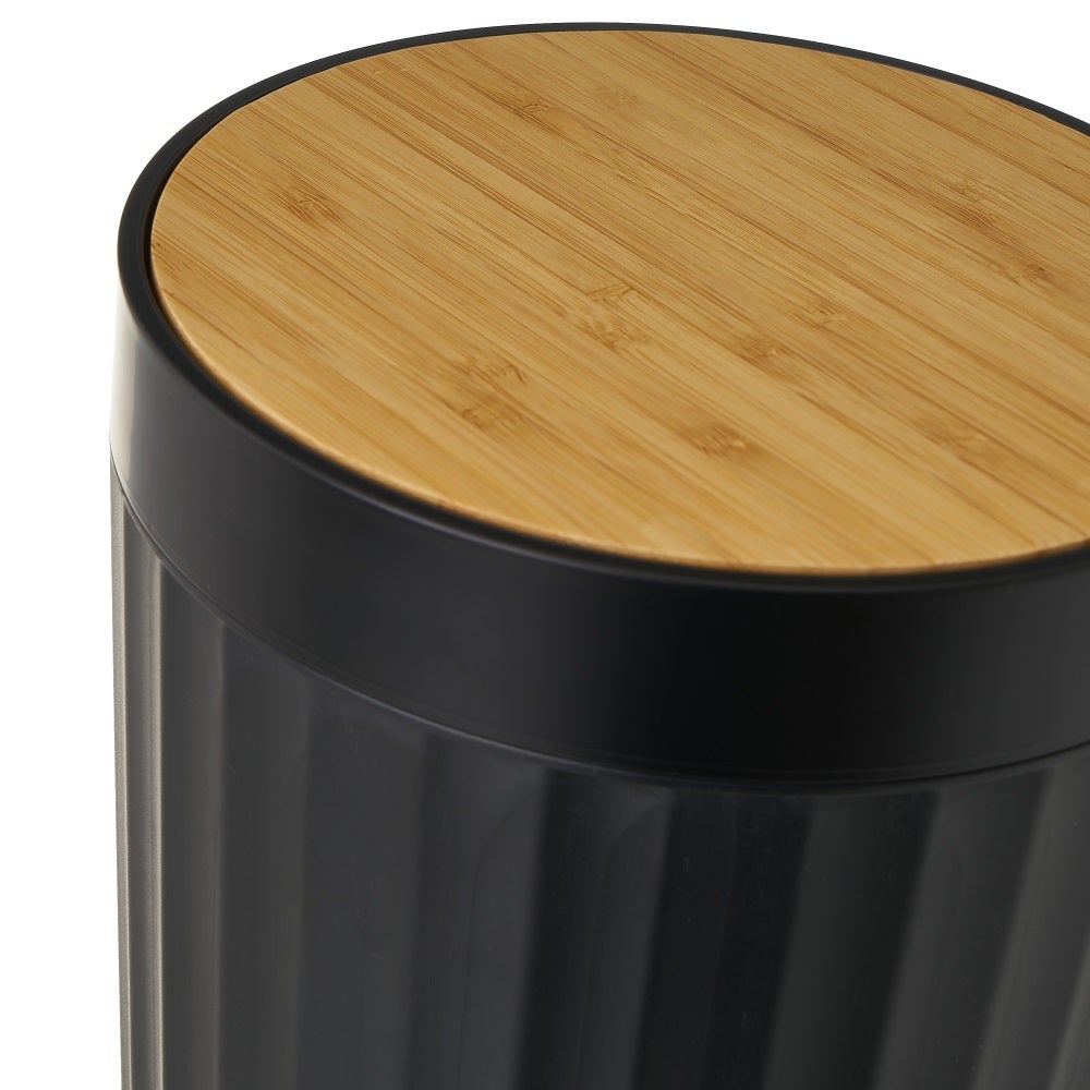 Papelera de bambú negro 5L