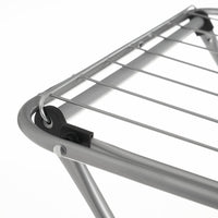 Tendedero plegable con alas gris de metal de 182x95x47 cm