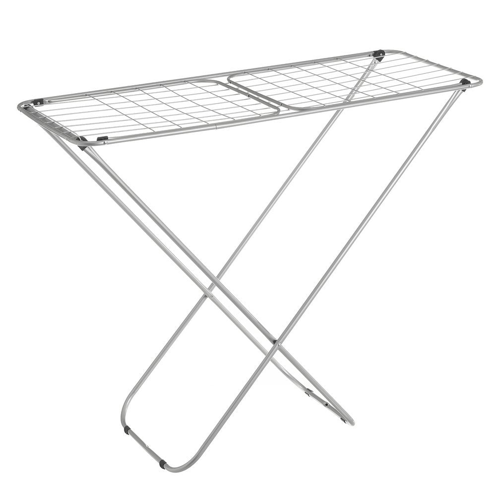 Tendedero plegable con alas gris de metal de 182x95x47 cm