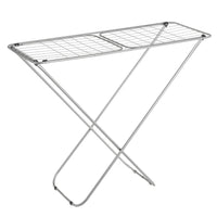 Tendedero plegable con alas gris de metal de 182x95x47 cm
