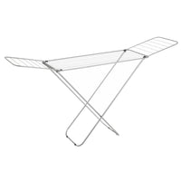Tendedero plegable con alas gris de metal de 182x95x47 cm