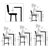 Pack de 2 taburetes de cocina de madera de 54 cm