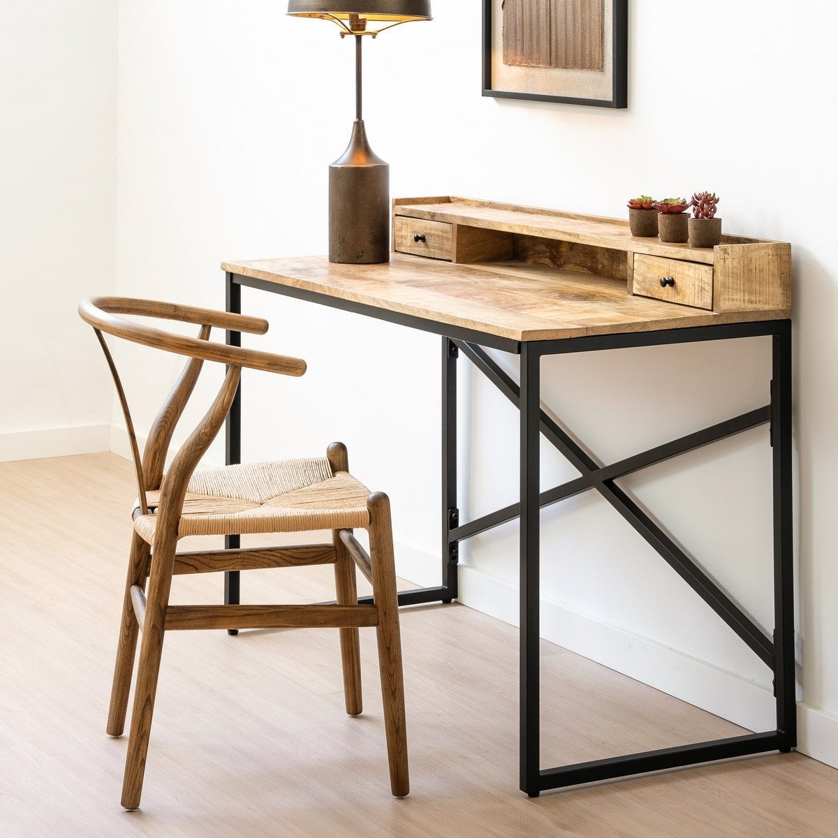 Pack de 4 sillas de comedor Ming marrón oscuro