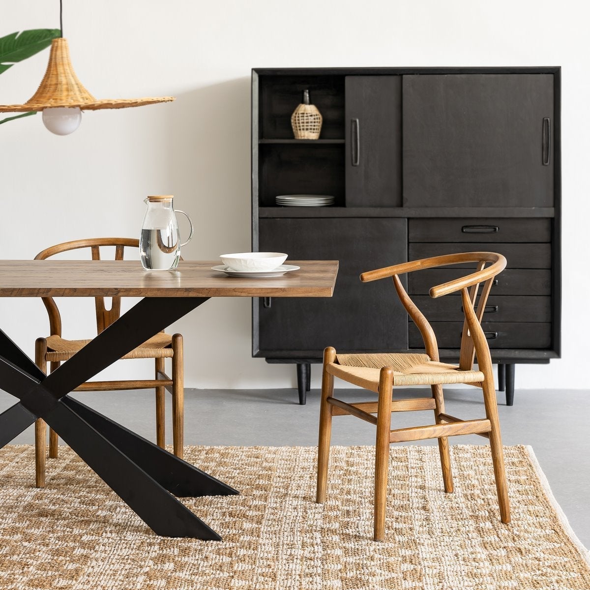 Pack de 4 sillas de comedor Ming marrón oscuro