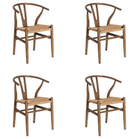 Pack de 4 sillas de comedor Ming marrón oscuro