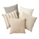 Set de 5 cojines beige de algodón de 45x45 cm con relleno