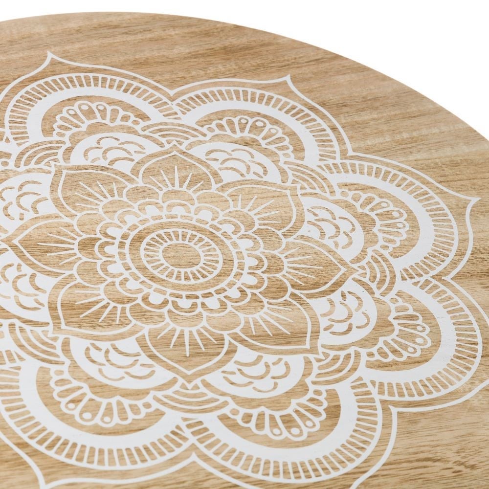 Set de 2 mesas auxiliares con mandala