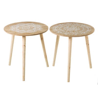 Set de 2 mesas auxiliares con mandala