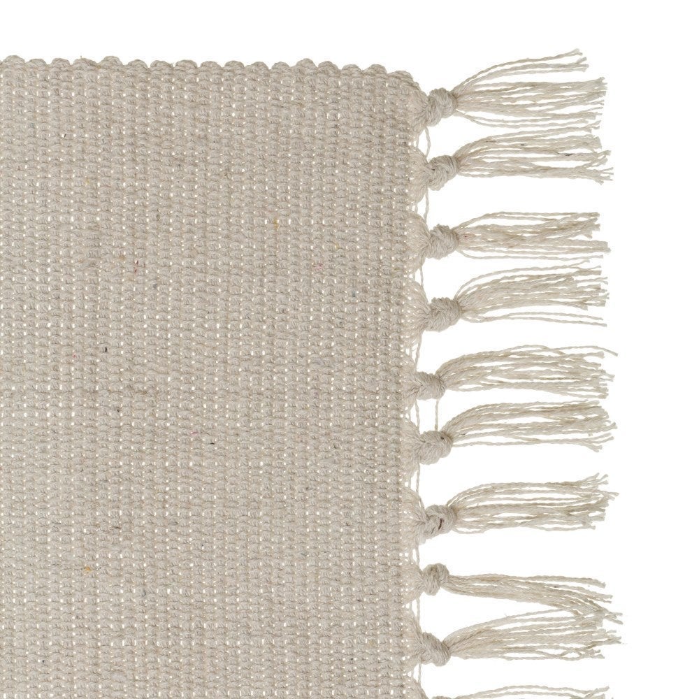 Set de 3 alfombras de flecos de algodón natural de 50x80 cm -