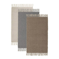 Set de 3 alfombras de flecos de algodón natural de 50x80 cm -