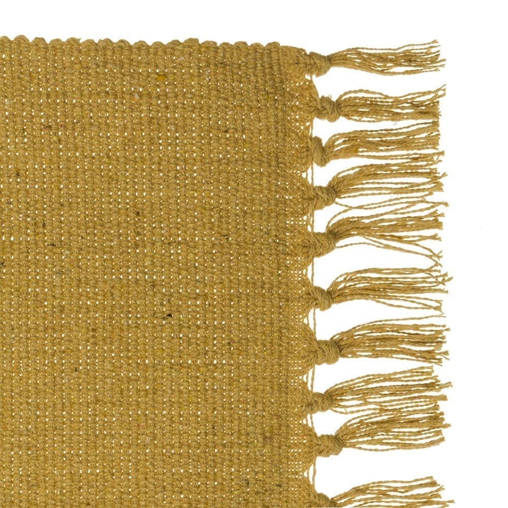 Set de 3 alfombras de flecos de algodón natural de 50x80 cm -