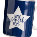 Juego de 4 tazas mug combinadas azules de cerámica de 340 ml