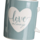 Juego de 4 tazas mug combinadas azules de cerámica de 340 ml