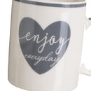 Juego de 4 tazas mug combinadas azules de cerámica de 340 ml