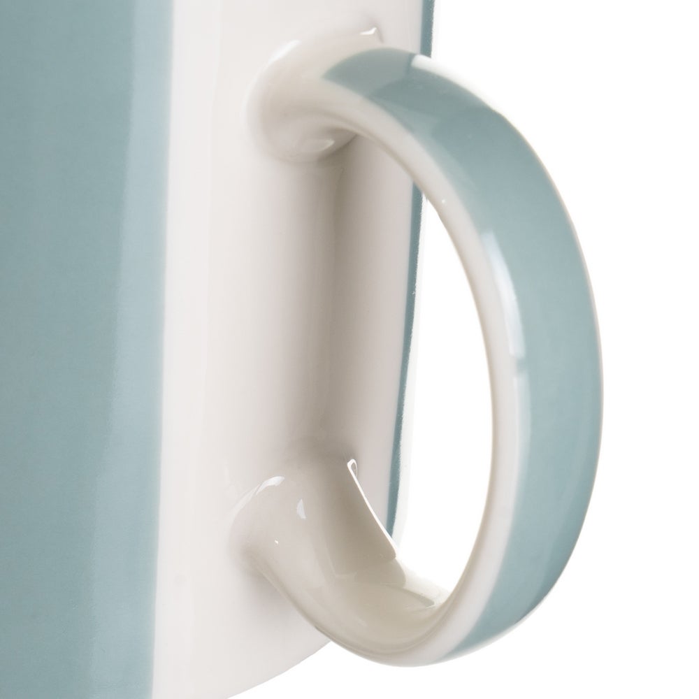 Juego de 4 tazas mug combinadas azules de cerámica de 340 ml