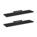 Set de 2 estantes de pared negros de 120 cm